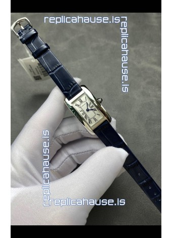 Cartier Tank Americaine Ladies Swiss Quartz Watch 1:1 Mirror Replica Steel Casing