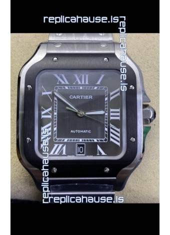 Cartier "Santos De Cartier" 904L Steel Grey Dial 1:1 Mirror Replica - 40MM Stainless Steel Watch