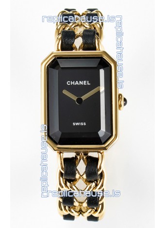 Chanel Premiere Edition Originale Watch in Black & Gold Chains Swiss Quartz Watch