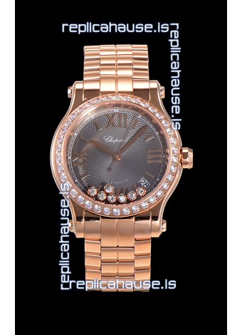 Chopard Happy Sport 1:1 Mirror Swiss Automatic Replica Watch 36MM in Rose Gold Casing