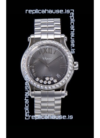 Chopard Happy Sport 1:1 Mirror Swiss Automatic Replica Watch 36MM in 904L Steel Casing Grey Dial