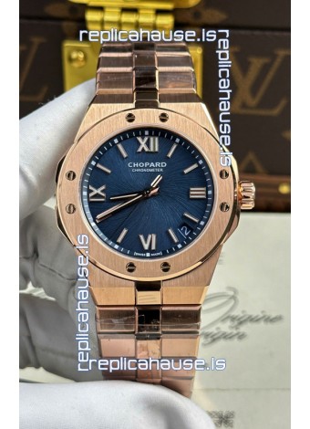 Chopard Alpine Eagle Rose Gold Blue Dial Super Clone Replica Watch 