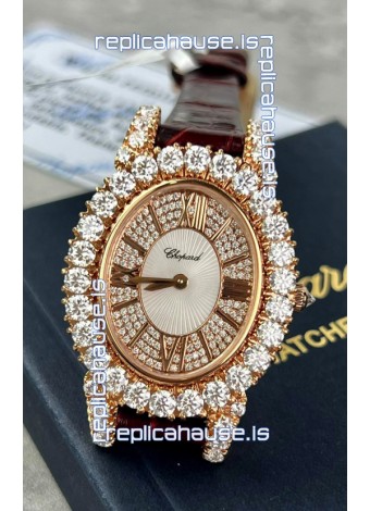 Chopard Super Clone L'Heure du Diamant Mossanites Yellow Gold Watch 34MM