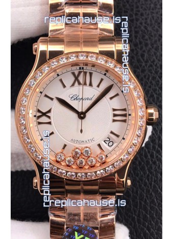 Chopard Happy Sport 1:1 Mirror Automatic Swiss Replica Watch Rose Gold - 36MM Wide