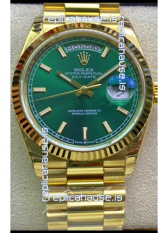 Rolex Day Date 118238 Presidential 18K Yellow Gold Watch 36MM - Green Dial 1:1 Mirror Quality