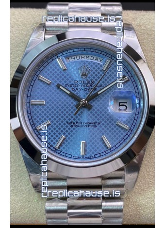 Rolex Day Date Presidential M228206-0004 904L Steel 40MM - Light Blue Dial 1:1 Mirror Quality Watch
