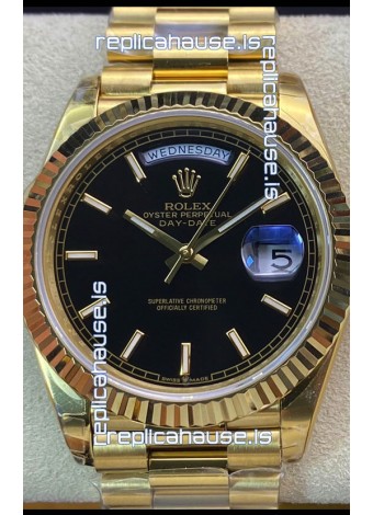 Rolex Day Date Presidential 18K Yellow Gold Watch 36MM - Black Dial 1:1 Mirror Quality