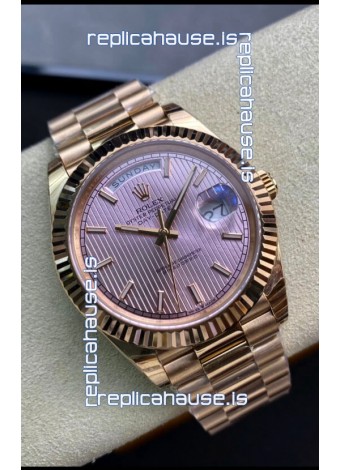 Rolex Day Date 40MM M228235-0005 1:1 Rose Gold in Champange Dial 1:1 Mirror Replica Watch