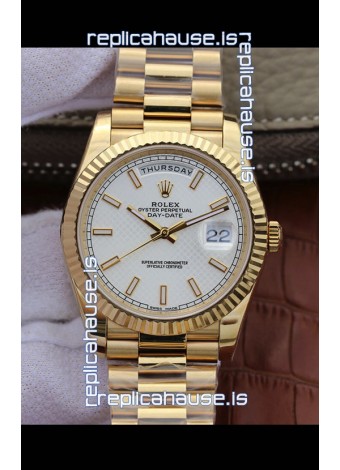 Rolex Day Date Presidential 904L Steel Yellow Gold 40MM - White Dial 1:1 Mirror Quality Watch