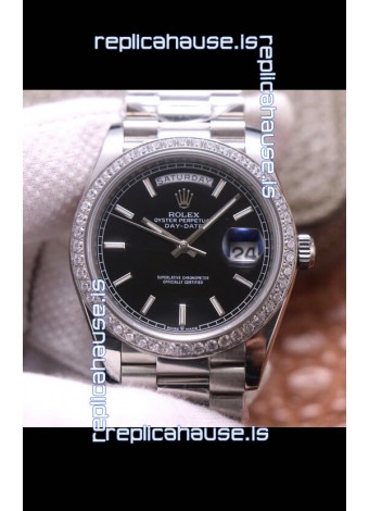 Rolex Day Date Presidential 904L Steel 40MM - Black Dial 1:1 Mirror Quality Watch