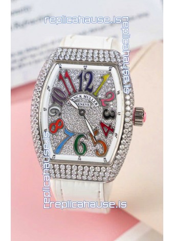 Franck Muller V32 Swiss Quartz Mossanite 1:1 Replica Watch 36MM