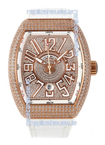 Franck Muller Vanguard V45 Edition in Rose Gold Plating - White Numerals 