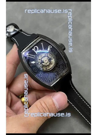 Franck Muller Curvex Grand Central Tourbillon Black Carbon Casing Watch in 1:1 Mirror Replica Watch 