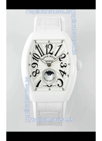 Franck Muller Vanguard Moonphase V32 Ceramic Casing - White Dial in Automatic Movement