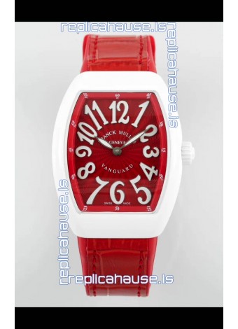 Franck Muller Vanguard Yachting V32 Ceramic Casing Red Dial/Strap Swiss Replica Watch 