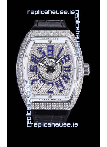 Franck Muller Vanguard Crazy Hours Edition Swiss Replica Watch - Blue Numerals
