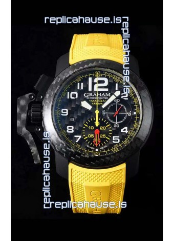 Graham Chronofighter Superlight Carbon Yellow 1:1 Mirror Swiss Replica Watch 