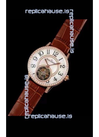 Jaeger LeCoultre RENDEZ-VOUZ Tourbillon 1:1 Mirror Quality Swiss Replica Watch in Rose Gold Casing