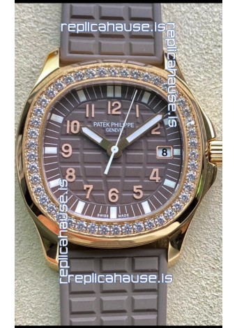 Patek Philippe Aquanaut LUCE 5072R-001 Quartz Swiss Replica Watch in Rose Gold Grey Dial - 35MM