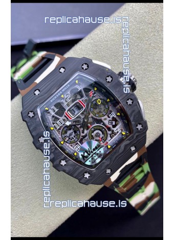 Richard Mille RM011 Felipe Massa 1:1 Mirror Quality One Piece Black Forged Carbon Case Watch