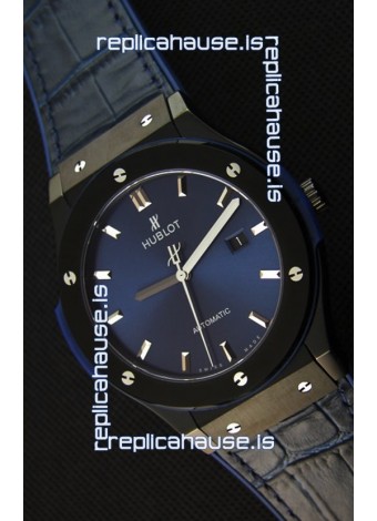 Hublot Classic Fusion Ceramic Blue Swiss Replica Watch - 1:1 Mirror Replica 