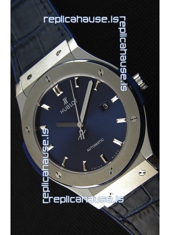 Hublot Classic Fusion Blue Titanium Swiss Replica Watch - 1:1 Mirror Replica