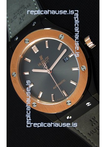 Hublot Classic Fusion Ceramic King Gold Grey Dial Swiss Replica Watch - 1:1 Mirror Replica