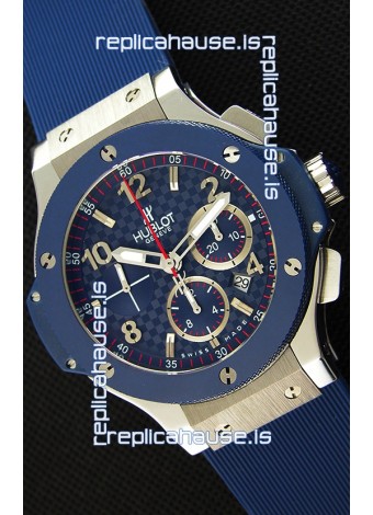 Hublot Big Bang Blue Steel Carbon Dial Swiss Replica Watch 1:1 Mirror Replica
