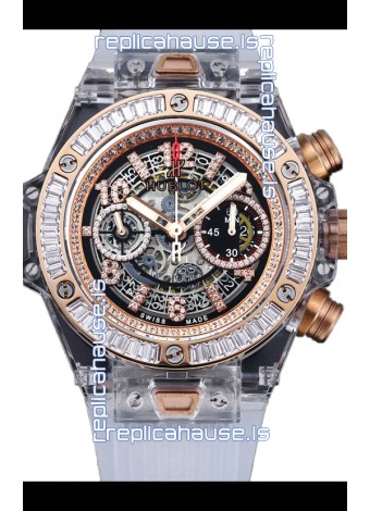 Hublot Big Bang Unico Sapphires Casing 1:1 Mirror Edition Swiss Replica Watch White Strap