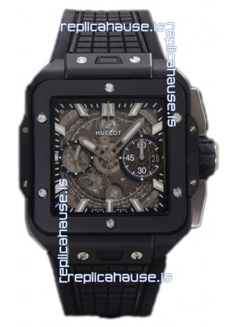Hublot Square Bang Unico Black Ceramic Casing Chronograph Watch 1:1 Mirror Replica