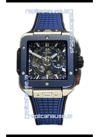 Hublot Square Bang Unico Titanium Blue Ceramic Chronograph Watch 1:1 Mirror Replica