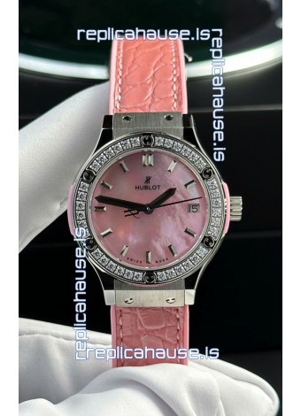 Hublot Super Clone Classic Fusion Titanium 33MM 1:1 Mirror Replica Watch Pink MOP Dial
