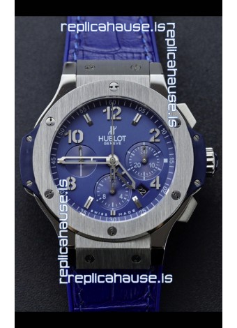 Hublot Super Clone Big Bang Edition Watch in Titanium Casing Blue Dial 1:1 Mirror Replica