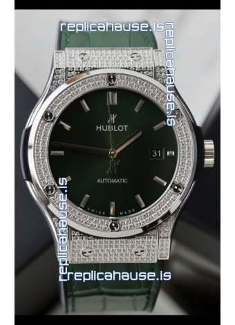 Hublot Classic Fusion Automatic Steel Green Dial 42MM Superclone Replica Watch