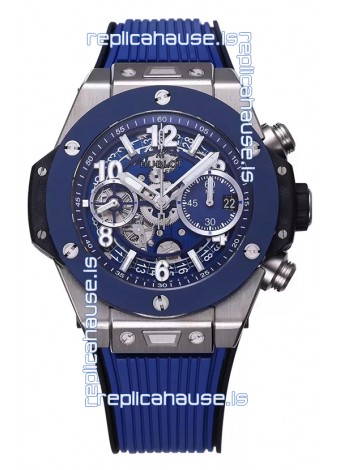 Hublot Big Bang Unico Blue Stainless Steel Casing 1:1 Mirror Edition Swiss Replica Watch