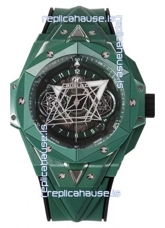 Hublot Big Bang UNICO Sang Bleu II Green Ceramic 1:1 Mirror Quality Swiss Replica Watch