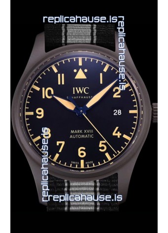 IWC Pilot's MARK XVIII Heritage 1:1 Swiss Watch 904L Steel Casing Black Matte Finishing