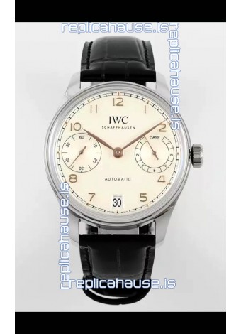 IWC Super Clone Portugieser Swiss 1:1 Mirror Replica Watch White Dial Steel Case Watch