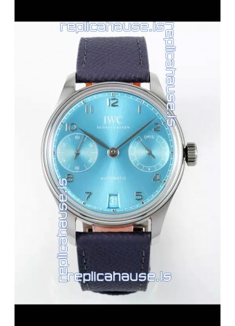 IWC Super Clone Portugieser Swiss 1:1 Mirror Replica Watch Turquoise Dial Steel Case Watch