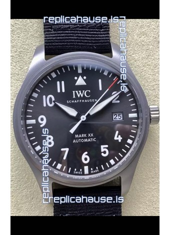 IWC Pilot's MARK XX Super Clone Titanium Swiss Replica Watch Grey Dial