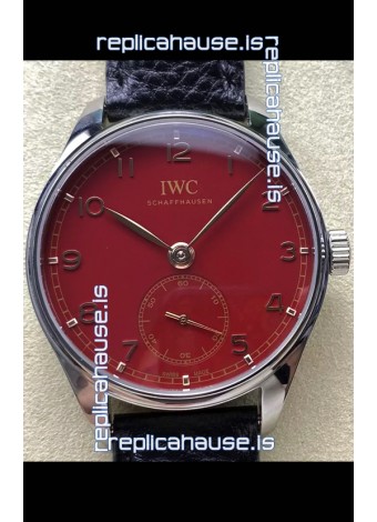 IWC Portugieser Super Clone Automatic 41 IW358315 Red Dial in Steel Case
