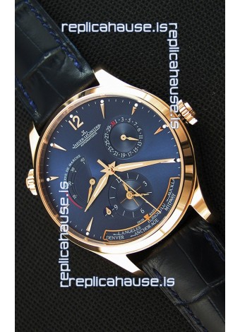 Jaeger LeCoultre Master Geographic Power Reserve Pink Gold Swiss Replica Watch 