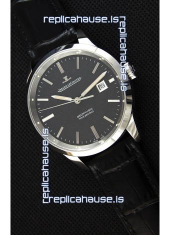 Jaeger LeCoultre Geophysic True Second Steel Case Watch Black Dial 