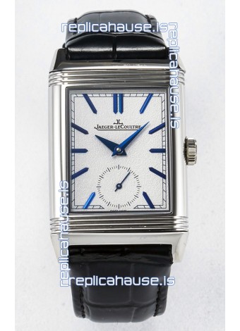 Jaeger-LeCoultre Reverso Super Clone DuoFace Blue/White Steel Replica Watch 