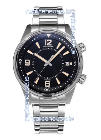 Jaeger LeCoultre Polaris Date Black Dial Steel Strap 1:1 Mirror Replica Watch 42MM