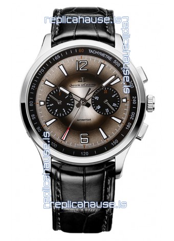 Jaeger LeCoultre Polaris Q902843J Chronograph Grey Dial Leather Strap Swiss Replica Watch 