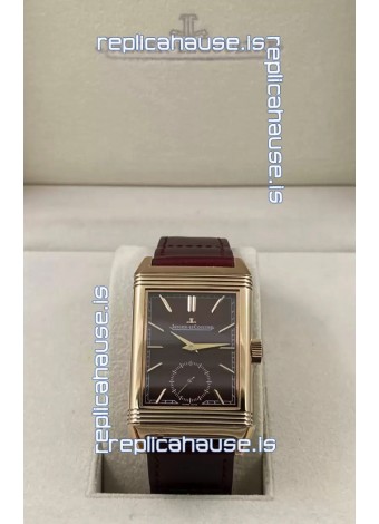 Jaeger-LeCoultre Reverso DuoFace Rose Gold Casing Watch Red Dial in Swiss Automatic Movement