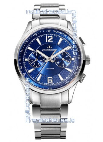 Jaeger LeCoultre Polaris Chronograph Stainless Steel Casing Blue Dial Swiss Replica Watch 