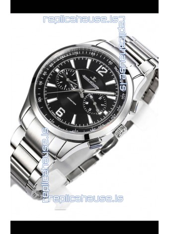 Jaeger LeCoultre Polaris Chronograph Stainless Steel Casing Black Dial Swiss Replica Watch 