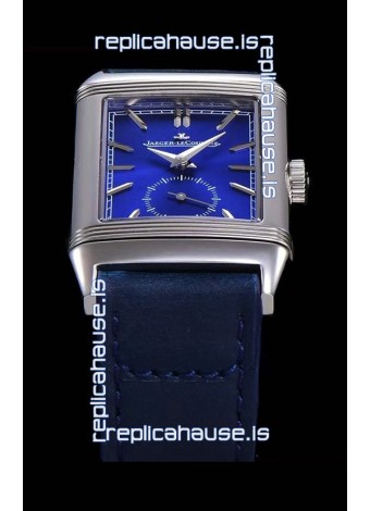 Jaeger LeCoultre Reverso Swiss Replica Watch in Steel Casing - Blue Dial 